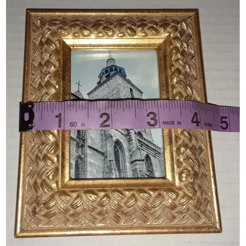 Vintage Picture Frame 2 X 3 Ornate Gold Frame Small Tier Tray Prop